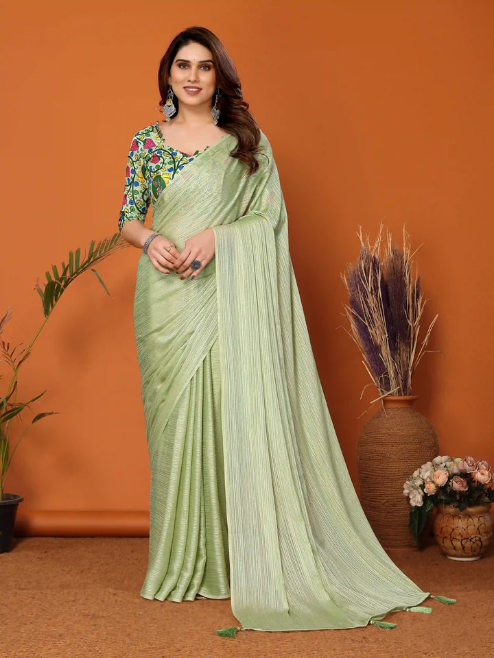 Elegant Polyester Zari Banglori Saree | Solid and Digital Printed Party Look