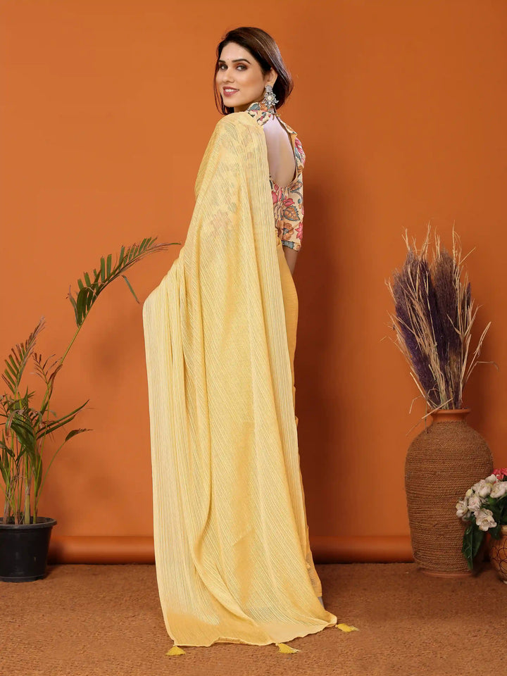 Elegant Polyester Zari Banglori Saree | Solid and Digital Printed Party Look
