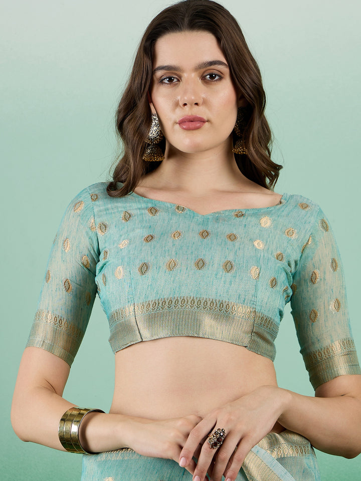 Designer Khadi Organza Saree | Wevon Jacquard Party Wear Saree