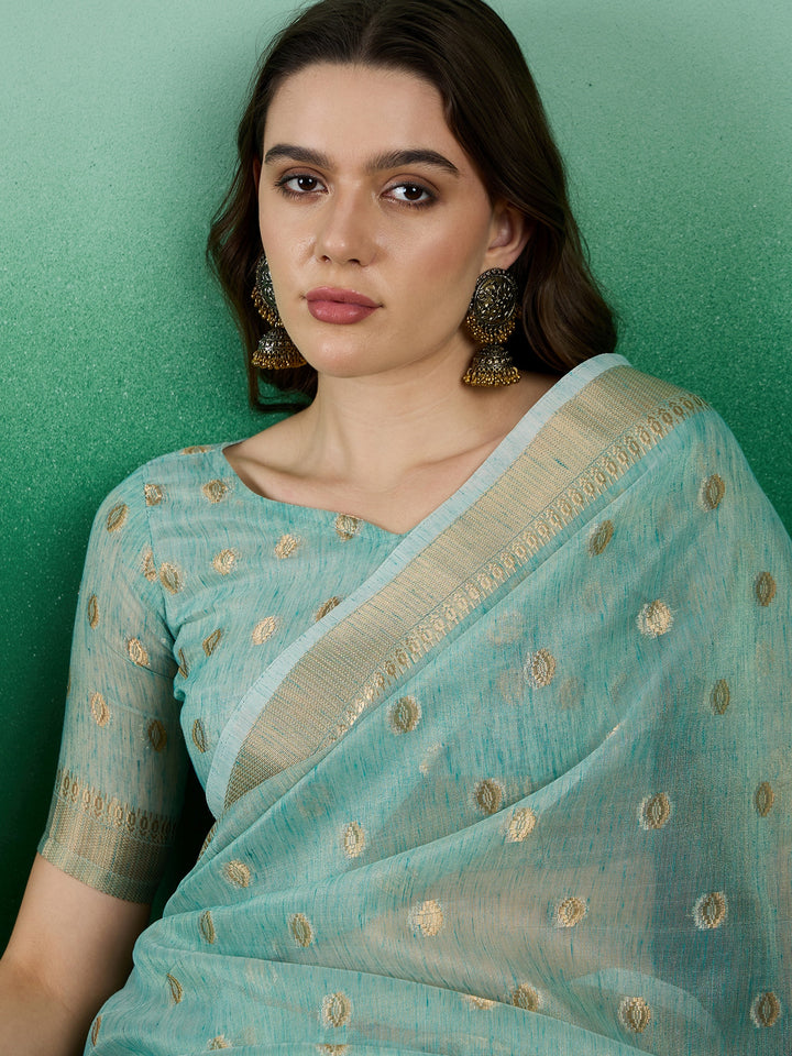 Designer Khadi Organza Saree | Wevon Jacquard Party Wear Saree