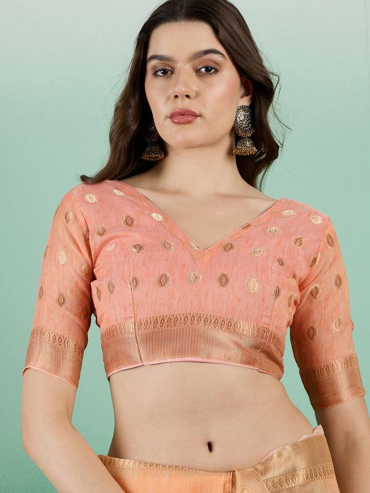 Designer Khadi Organza Saree | Wevon Jacquard Party Wear Saree