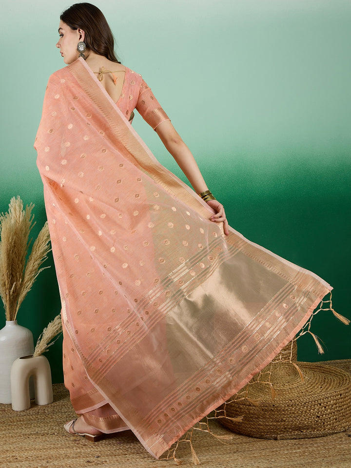 Designer Khadi Organza Saree | Wevon Jacquard Party Wear Saree