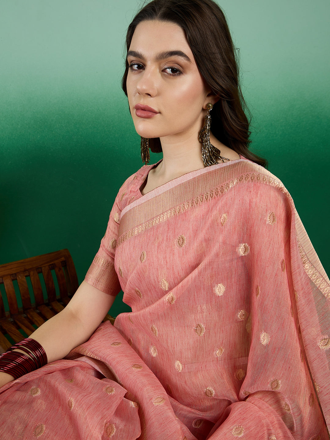 Designer Khadi Organza Saree | Wevon Jacquard Party Wear Saree