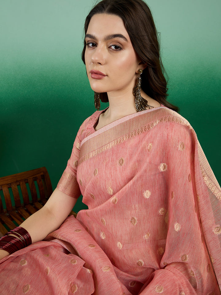 Designer Khadi Organza Saree | Wevon Jacquard Party Wear Saree