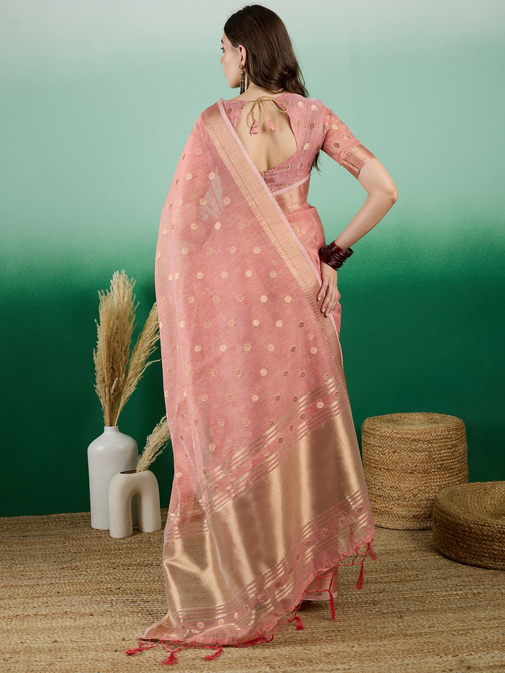 Designer Khadi Organza Saree | Wevon Jacquard Party Wear Saree