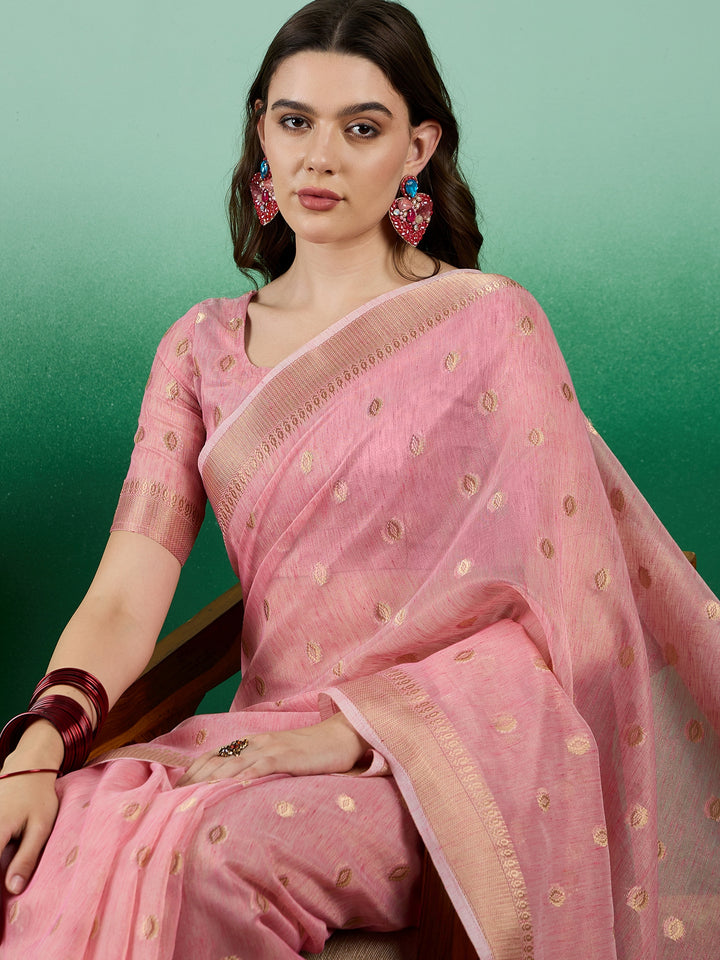 Designer Khadi Organza Saree | Wevon Jacquard Party Wear Saree