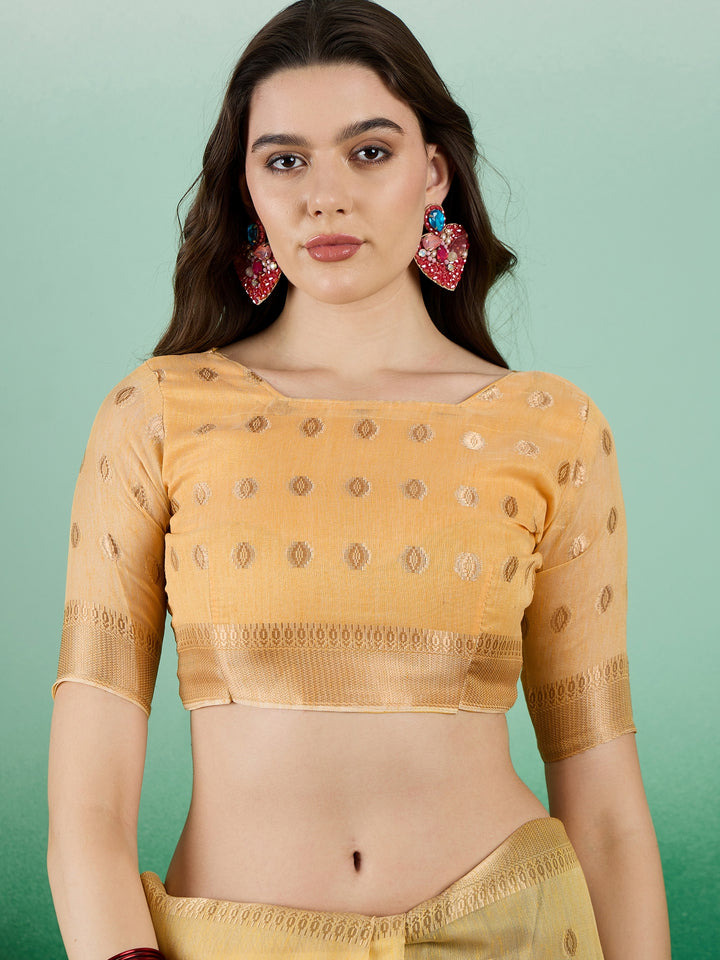Designer Khadi Organza Saree | Wevon Jacquard Party Wear Saree