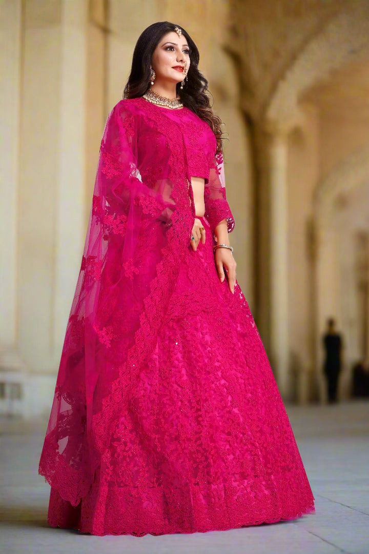 Breathtaking Net Lehenga with Dupatta | Perfect for Weddings and Celebrations