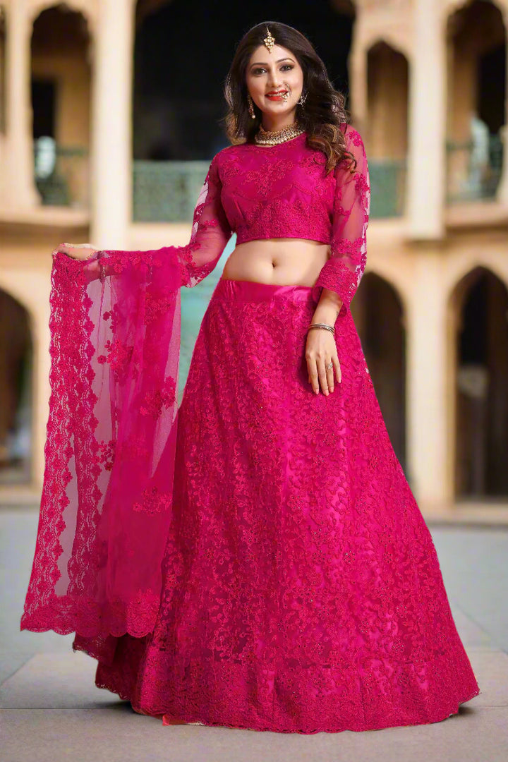 Breathtaking Net Lehenga with Dupatta | Perfect for Weddings and Celebrations