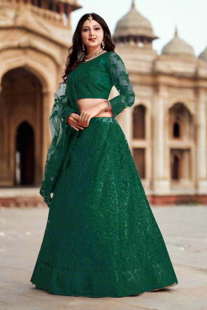 Breathtaking Net Lehenga with Dupatta | Perfect for Weddings and Celebrations