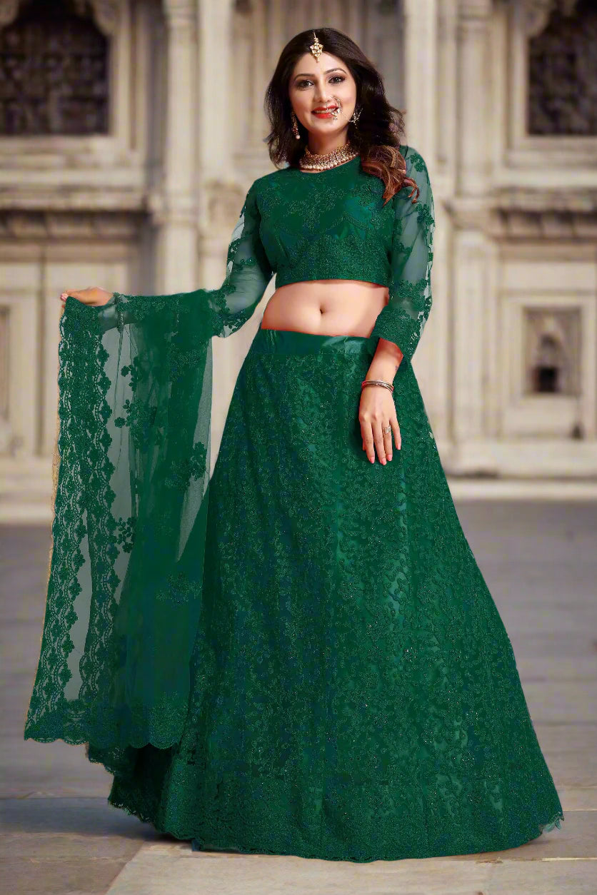 Breathtaking Net Lehenga with Dupatta | Perfect for Weddings and Celebrations