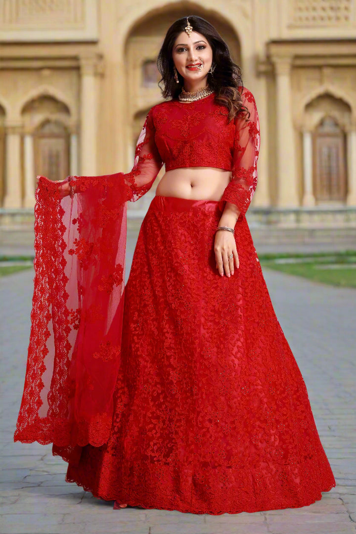 Breathtaking Net Lehenga with Dupatta | Perfect for Weddings and Celebrations
