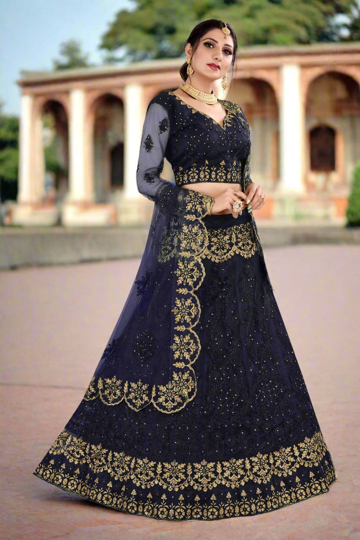 Sophisticated Net Lehenga with Dupatta | Perfect for Weddings and Celebrations