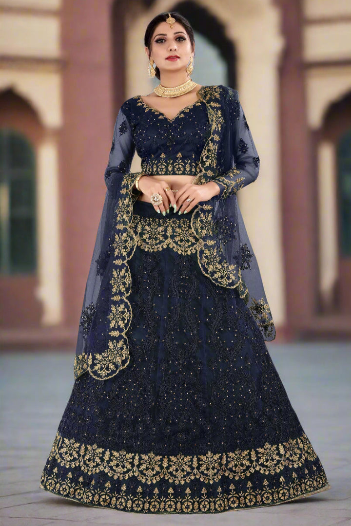 Sophisticated Net Lehenga with Dupatta | Perfect for Weddings and Celebrations