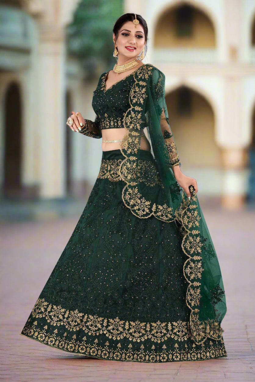 Sophisticated Net Lehenga with Dupatta | Perfect for Weddings and Celebrations