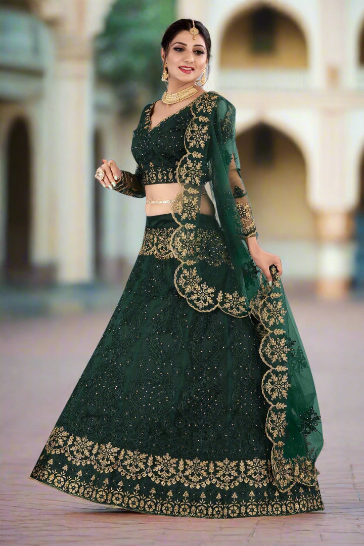 Sophisticated Net Lehenga with Dupatta | Perfect for Weddings and Celebrations