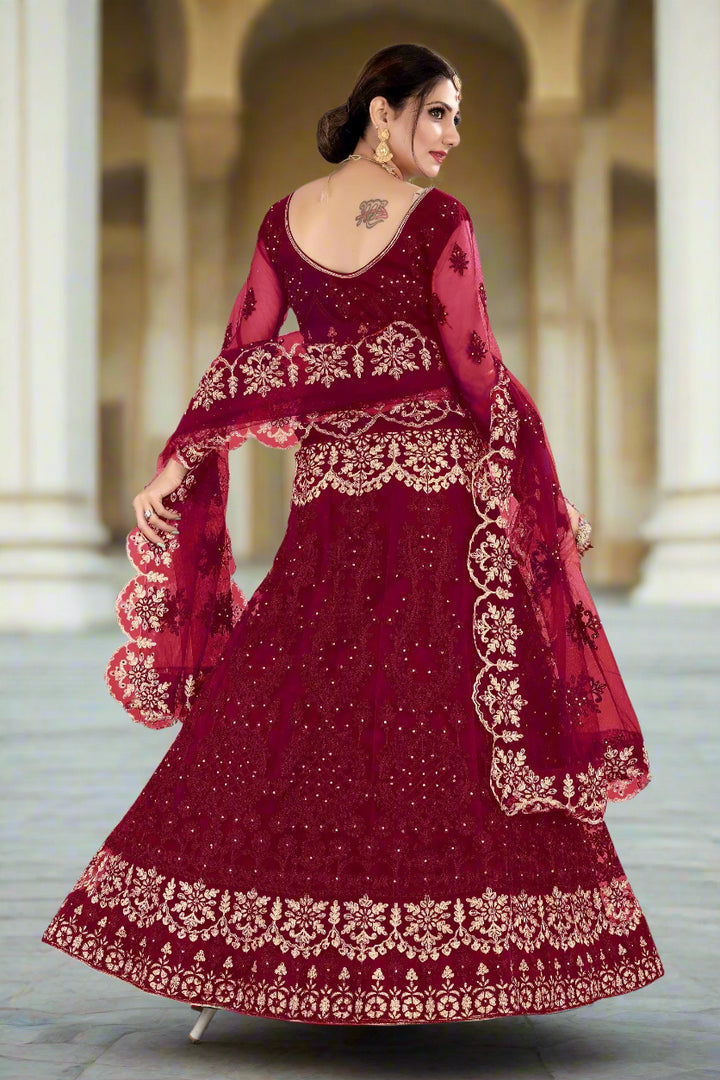 Sophisticated Net Lehenga with Dupatta | Perfect for Weddings and Celebrations