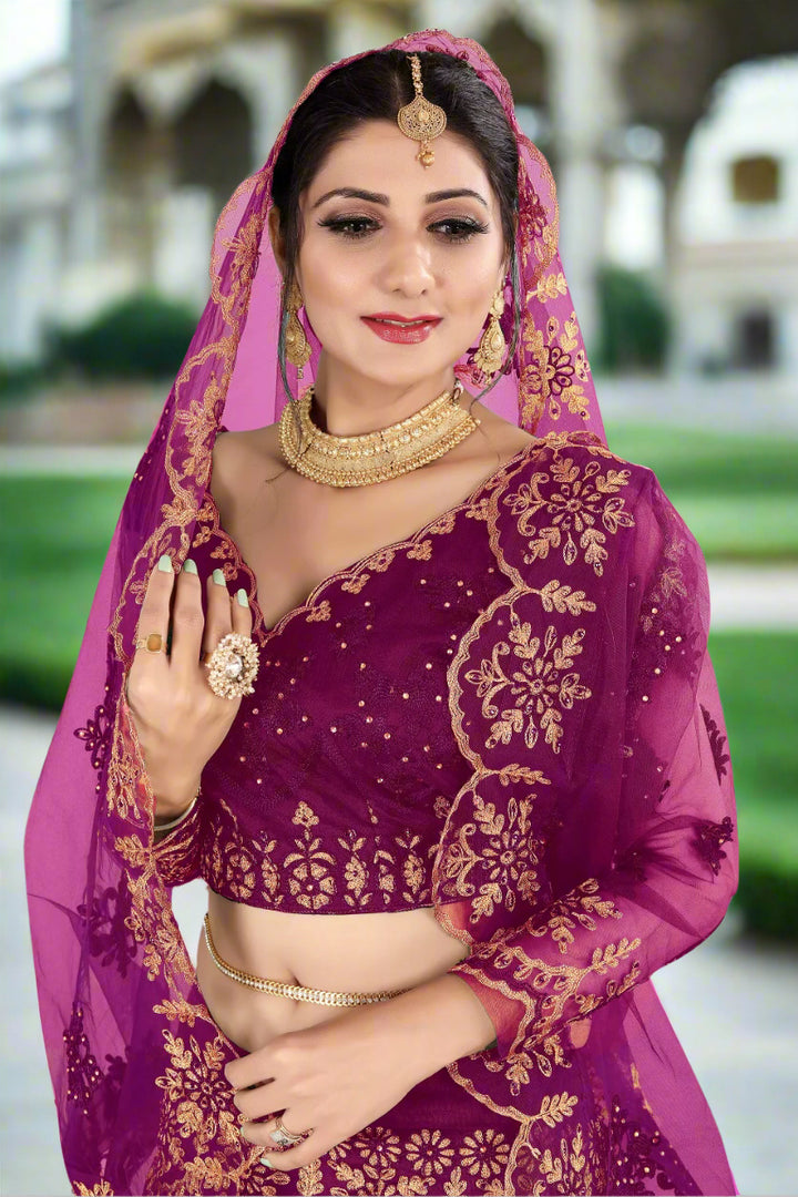 Sophisticated Net Lehenga with Dupatta | Perfect for Weddings and Celebrations