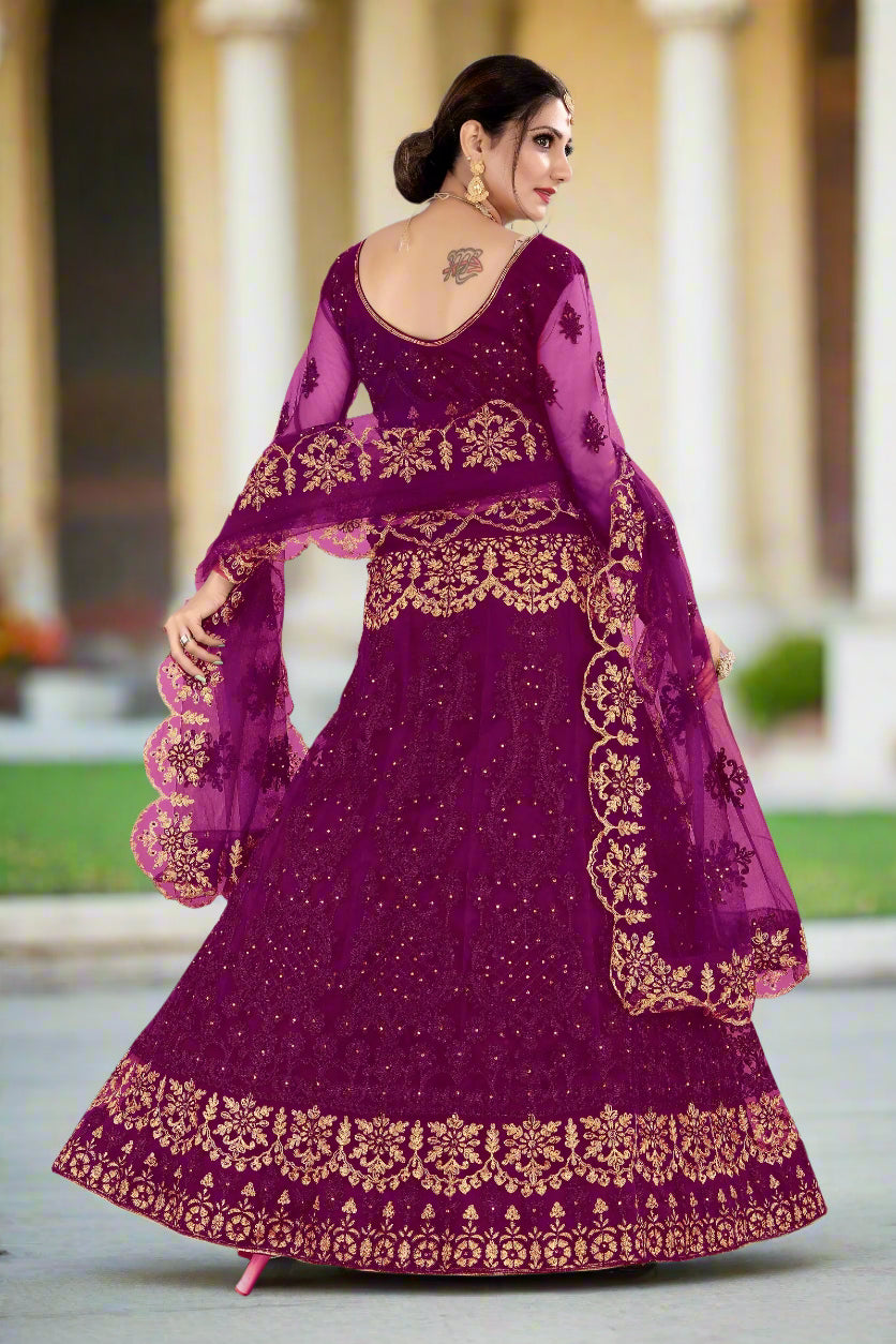 Sophisticated Net Lehenga with Dupatta | Perfect for Weddings and Celebrations