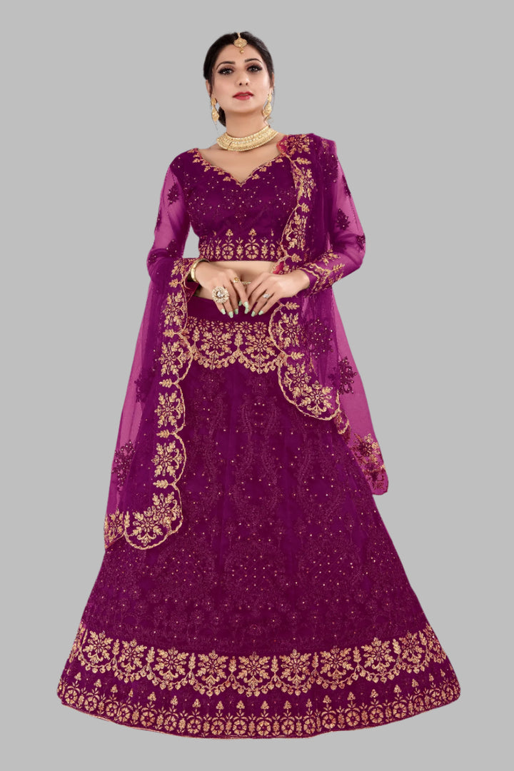 Sophisticated Net Lehenga with Dupatta | Perfect for Weddings and Celebrations