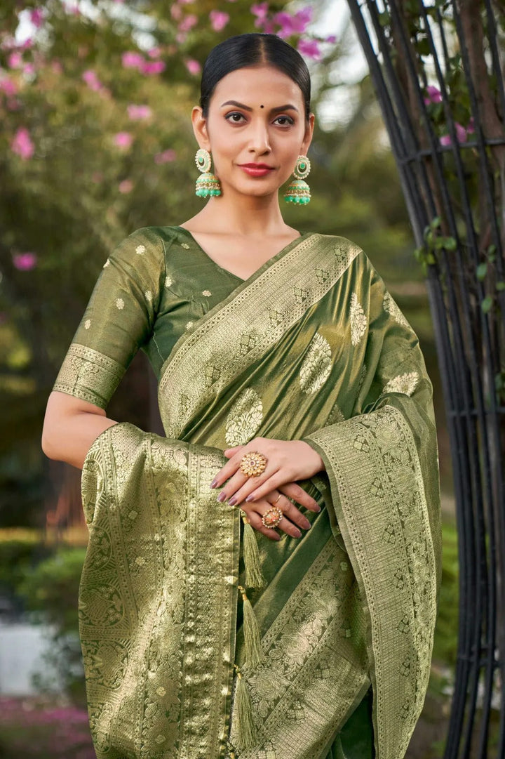 Elegant Simmer Silk Saree | Designer Weaving Jari Pallu for Weddings & Festive Events