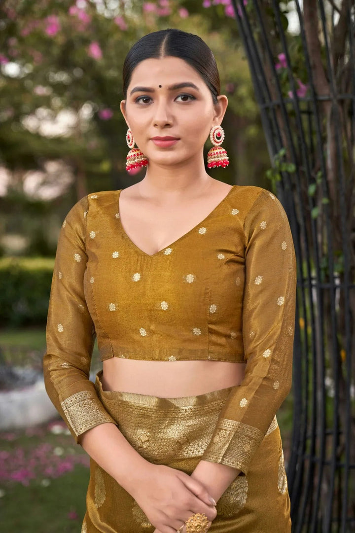Elegant Simmer Silk Saree | Designer Weaving Jari Pallu for Weddings & Festive Events