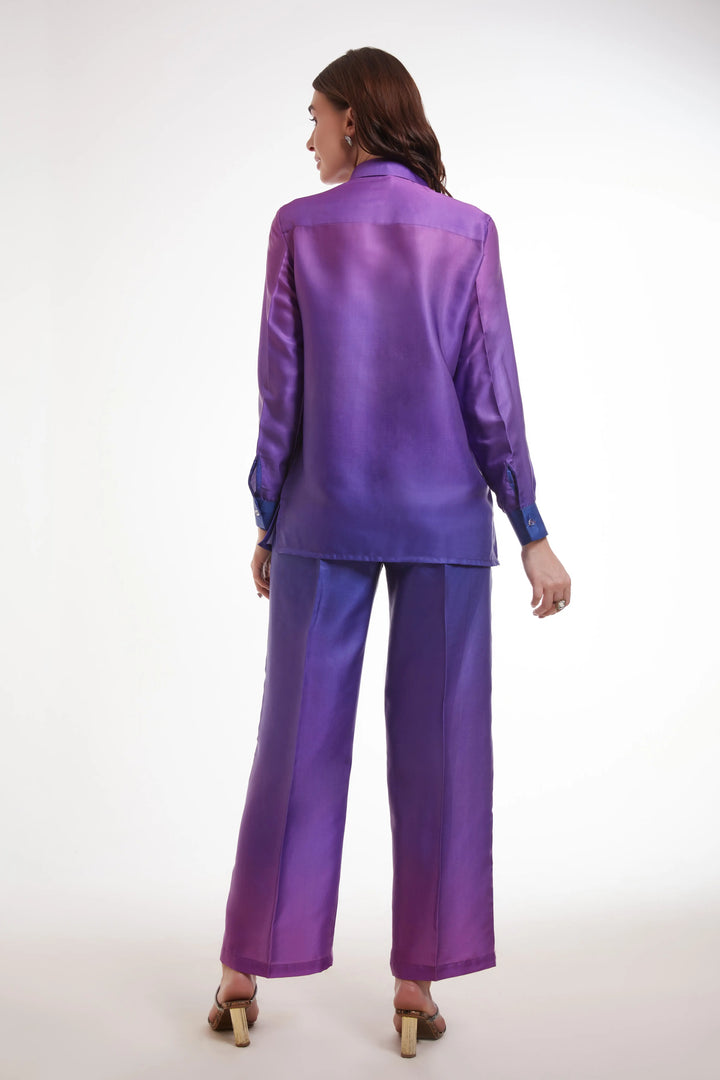 Elegant Purple Co-Ord Dress | Modal Satin with Trendy Designer Prints