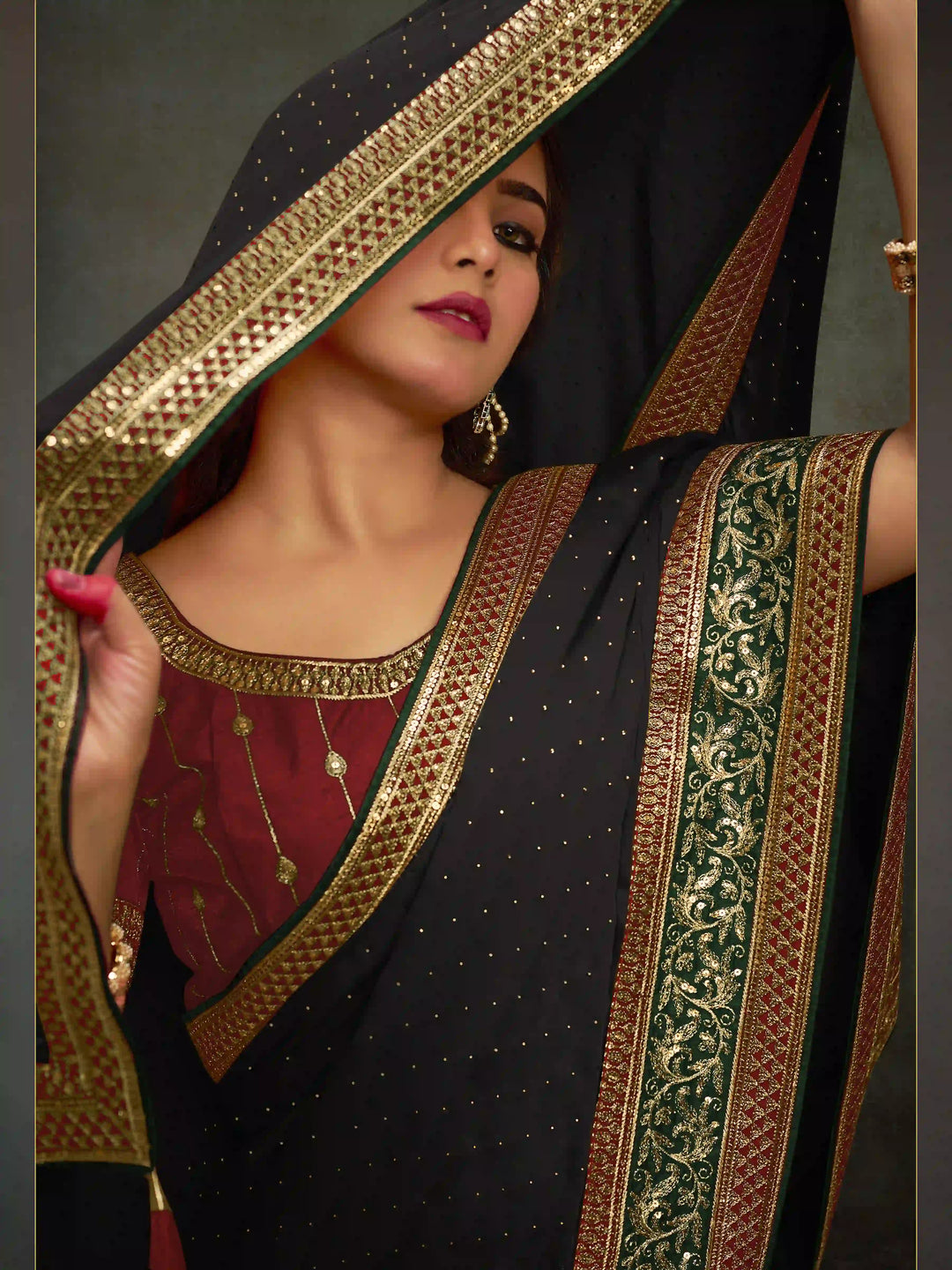 Beautiful Satin Saree with | Elegance Redefined for Weddings