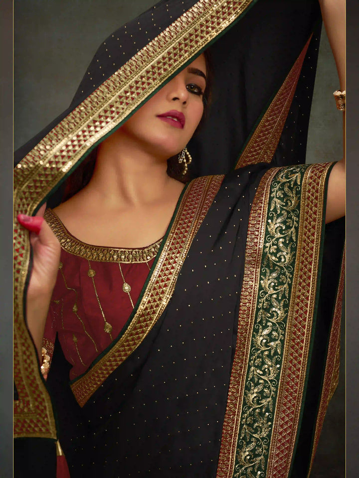 Beautiful Satin Saree with | Elegance Redefined for Weddings
