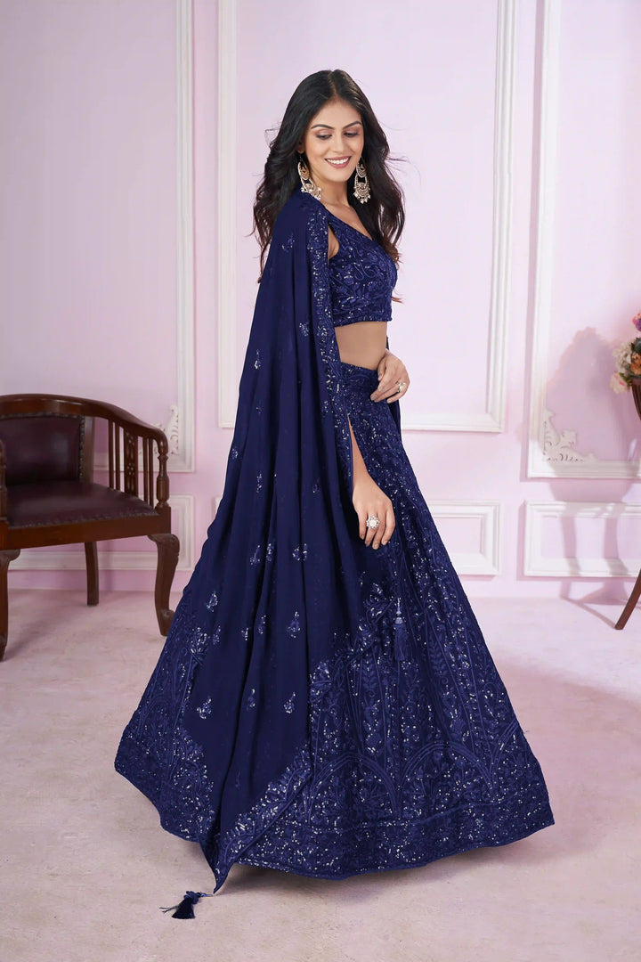 Designer Georgette Lehenga Choli | Georgette Dupatta & Thread Embroidery