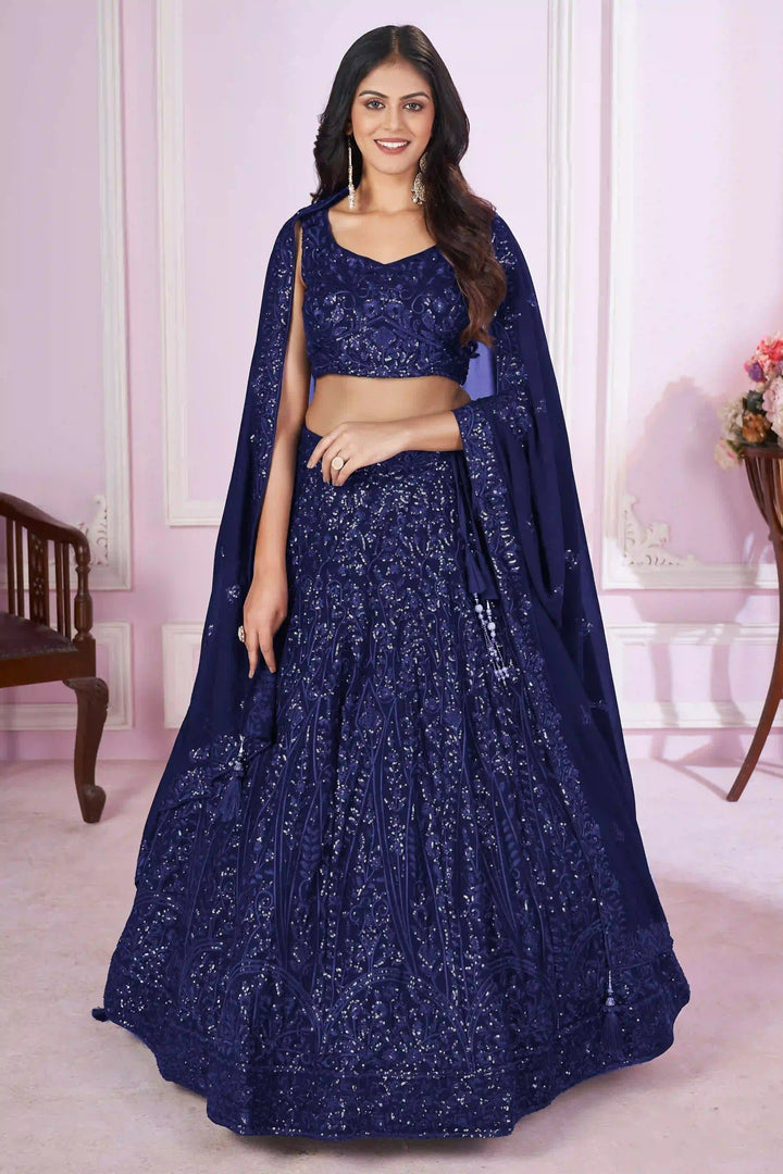 Designer Georgette Lehenga Choli | Georgette Dupatta & Thread Embroidery