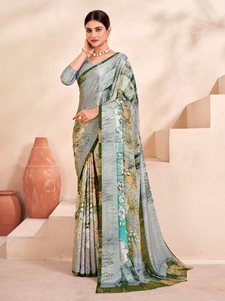Designer Digital Printed Crepe Soft Silk Saree | Perfect for Weddings & Events