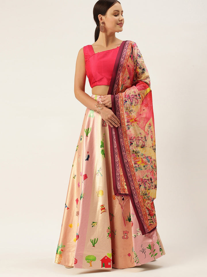 Luxurious Viscose Jacquard Lehenga with Sequins Embroidery & Russian Silk Dupatta