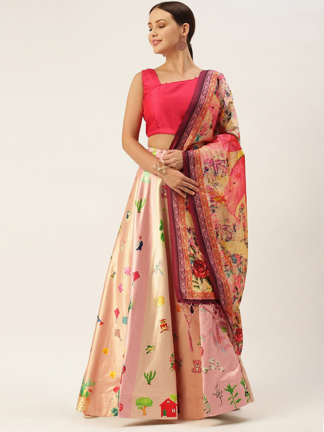 Luxurious Viscose Jacquard Lehenga with Sequins Embroidery & Russian Silk Dupatta
