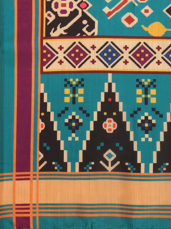 Multicolor Lehenga | Digital Printed Silk Lehenga with Silk Blouse & Dupatta