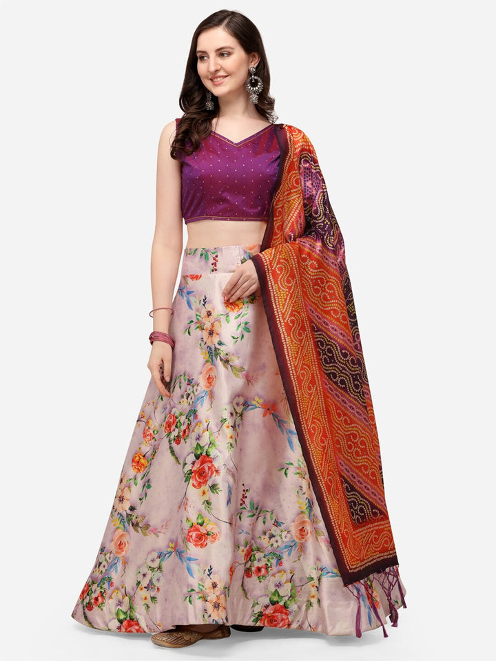 Multicolor Designer Lehenga | Satin Silk Lehenga for Festive & Wedding Wear