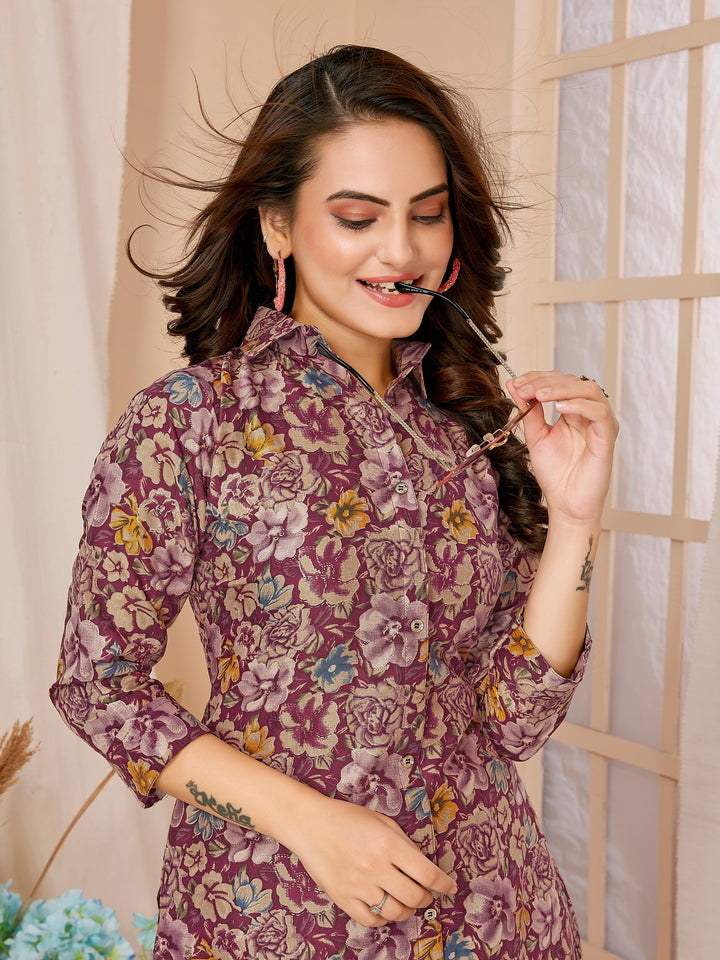 Designer Rayon Co-Ord Set | Digital Printed Top and Bottom Set for Women