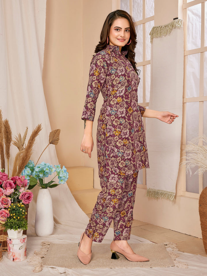 Designer Rayon Co-Ord Set | Digital Printed Top and Bottom Set for Women
