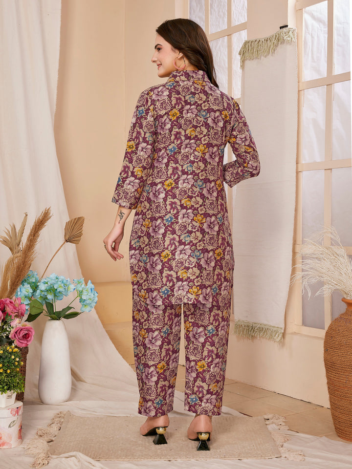 Designer Rayon Co-Ord Set | Digital Printed Top and Bottom Set for Women