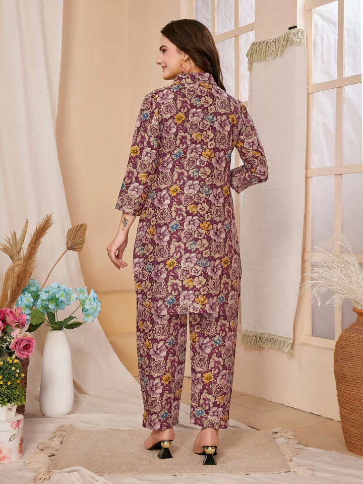 Designer Rayon Co-Ord Set | Digital Printed Top and Bottom Set for Women