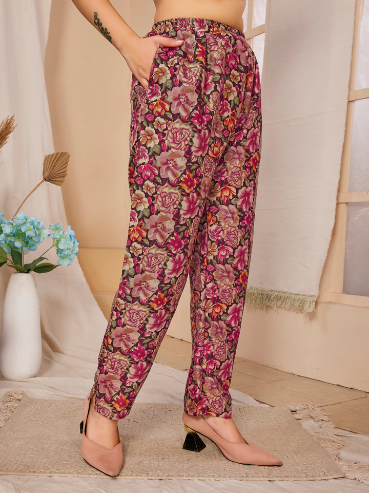 Designer Rayon Co-Ord Set | Digital Printed Top and Bottom Set for Women