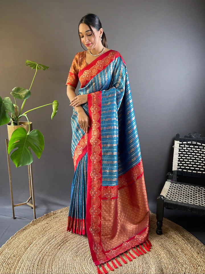 Elegant Soft-Silk Saree | Zari-Weaving for Special Events & Weddings