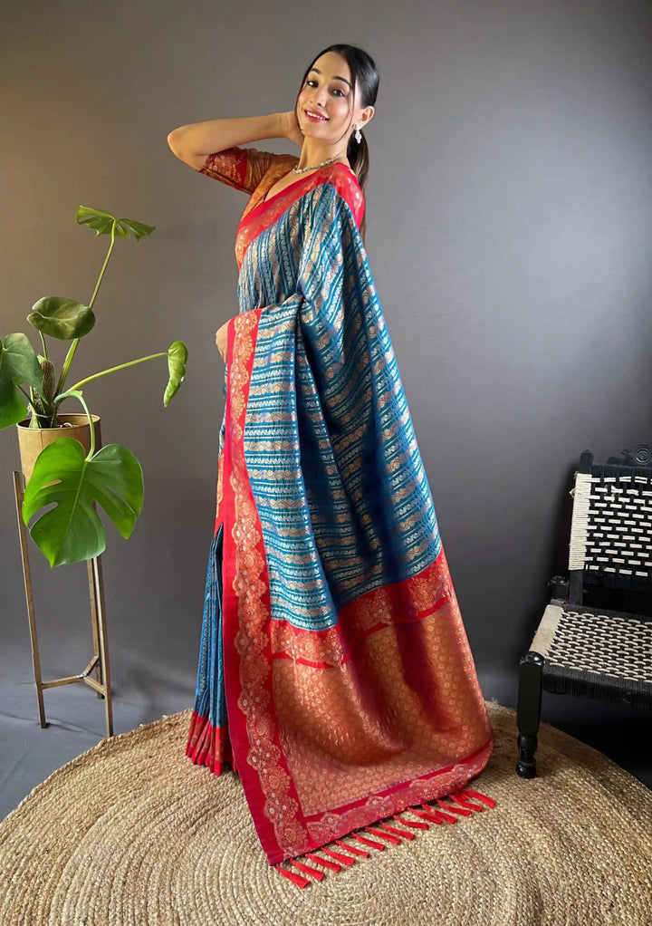 Elegant Soft-Silk Saree | Zari-Weaving for Special Events & Weddings