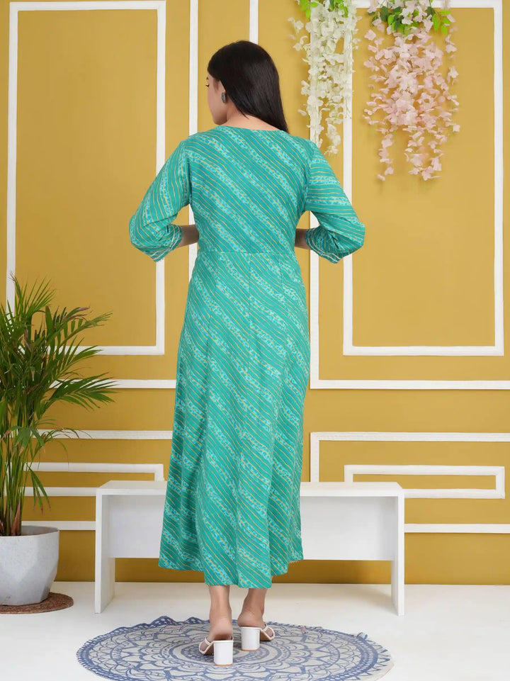 Designer Long Kurti | Rayon Cotton Pair with Gota Embroidery Work