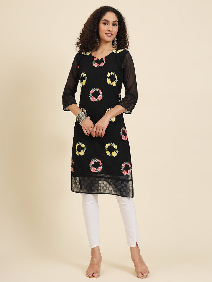 Elegant Georgette Kurti | Lakhnowi Chikankari Embroidery for Women