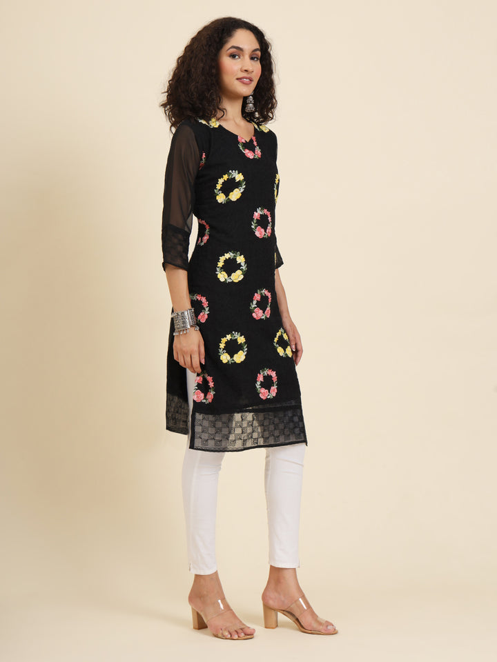Elegant Georgette Kurti | Lakhnowi Chikankari Embroidery for Women