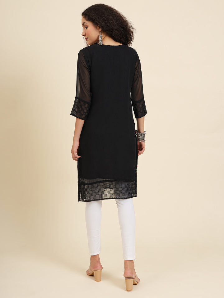 Elegant Georgette Kurti | Lakhnowi Chikankari Embroidery for Women