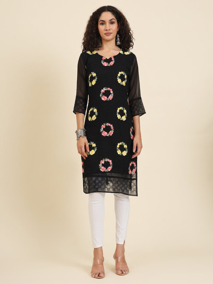 Elegant Georgette Kurti | Lakhnowi Chikankari Embroidery for Women