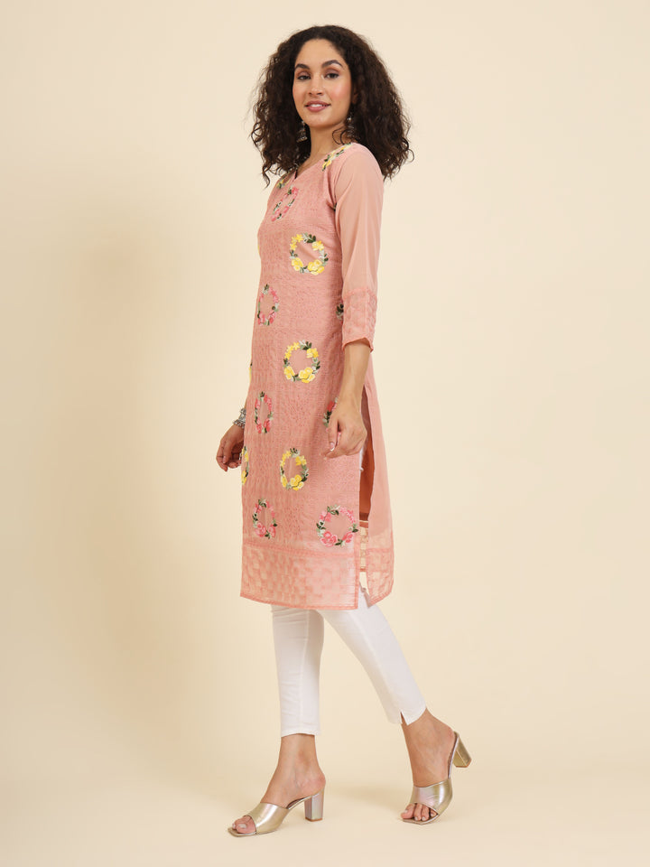 Elegant Georgette Kurti | Lakhnowi Chikankari Embroidery for Women