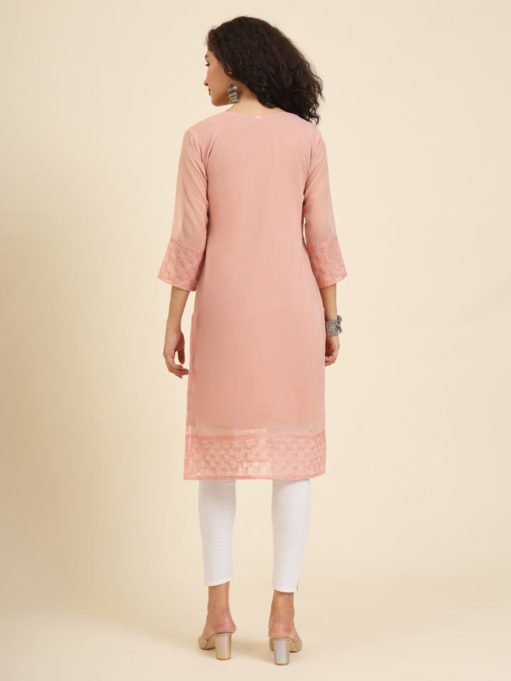 Elegant Georgette Kurti | Lakhnowi Chikankari Embroidery for Women